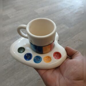 Colour pallete cup & saucer
