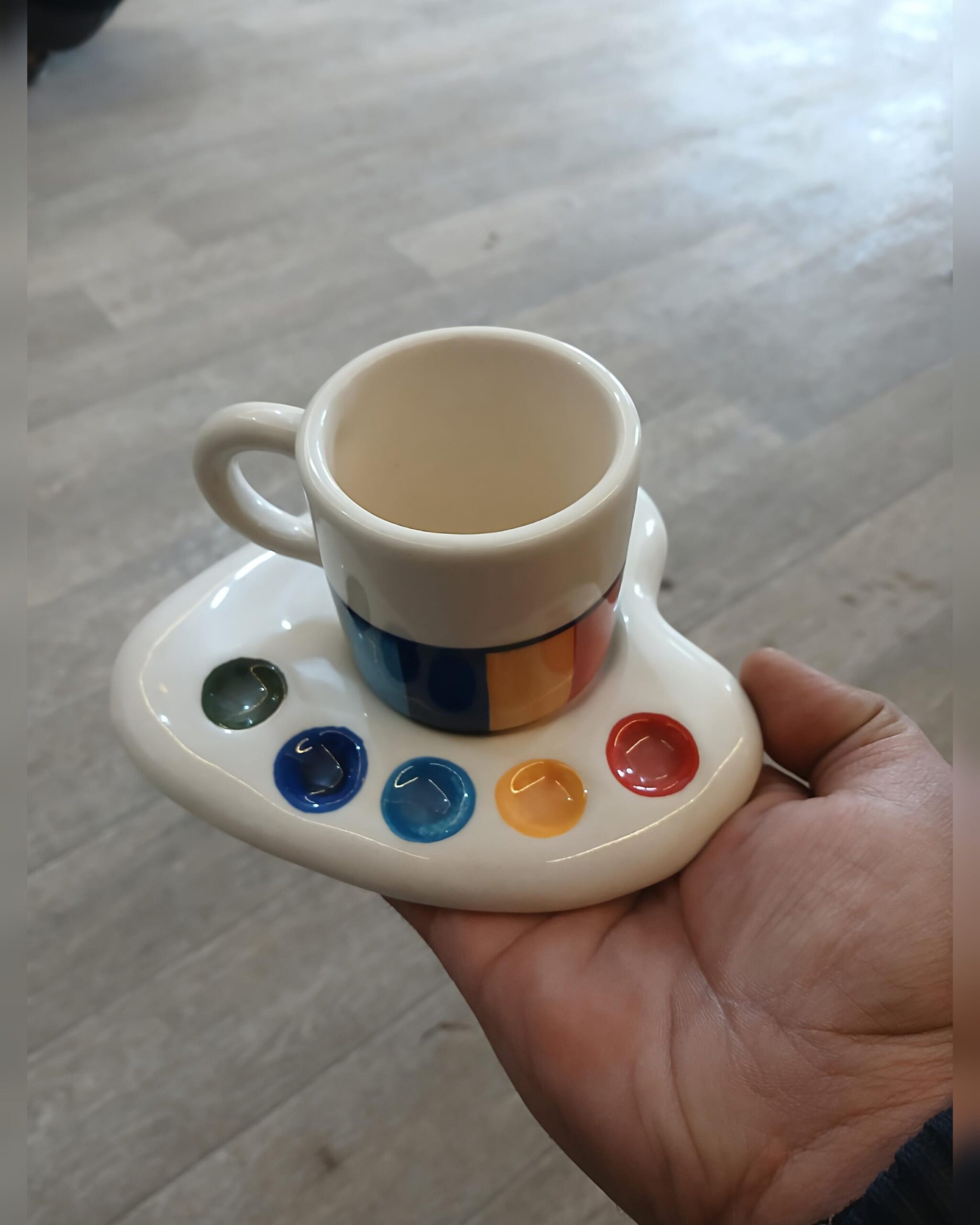 Colour pallete cup & saucer