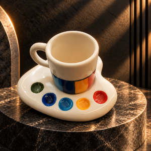 Colour pallete cup & saucer