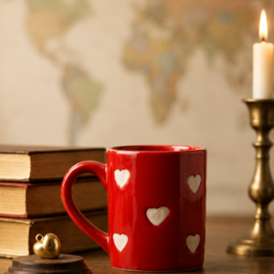 Red white Heart Mug